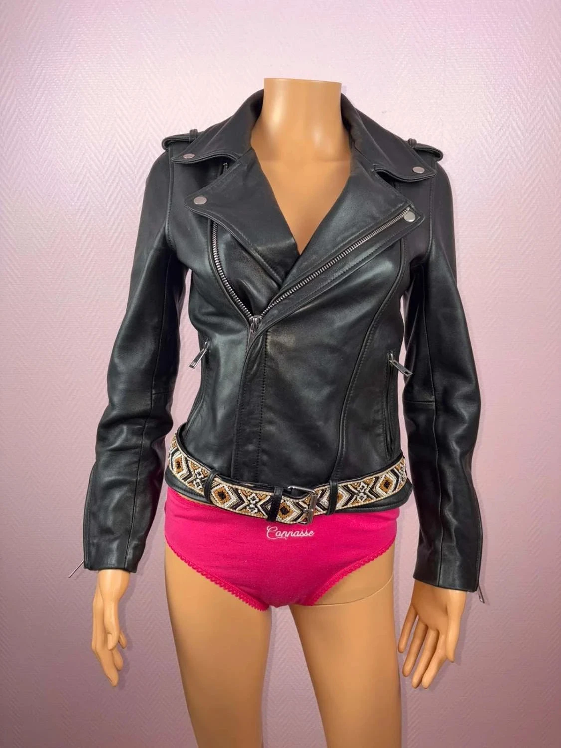 Chaqueta de cuero Maje talla 36 sin usar – photo 3